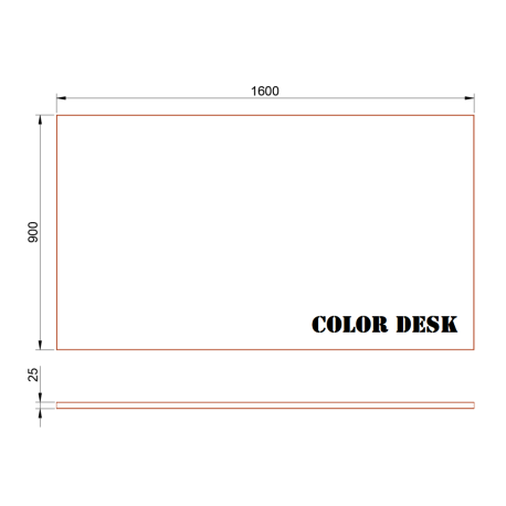 СТОЛЕШНИЦА 1600х900х25 ММ ДЛЯ ПИСЬМЕННОГО СТОЛА ПРЯМОУГОЛЬНАЯ 1