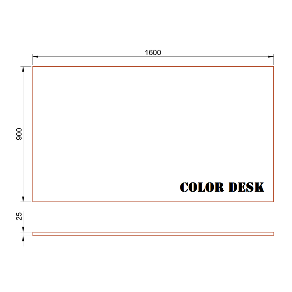 СТОЛЕШНИЦА 1600х900х25 ММ ДЛЯ ПИСЬМЕННОГО СТОЛА ПРЯМОУГОЛЬНАЯ 1