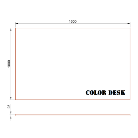 СТОЛЕШНИЦА 1600х1000х25 ММ ДЛЯ ПИСЬМЕННОГО СТОЛА ПРЯМОУГОЛЬНАЯ 1