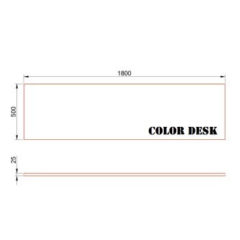 СТОЛЕШНИЦА 1800х500х25 ММ ДЛЯ ПИСЬМЕННОГО СТОЛА ПРЯМОУГОЛЬНАЯ 1