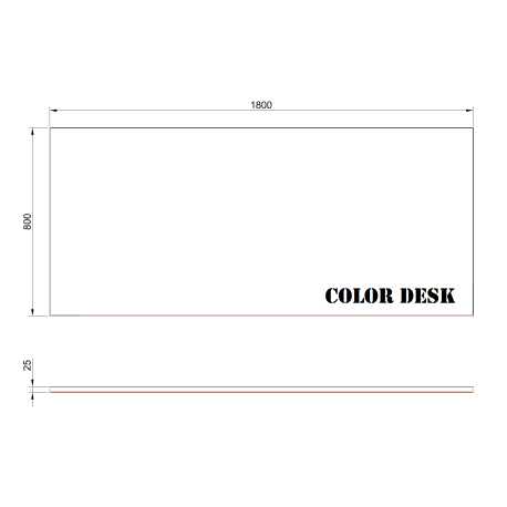 СТОЛЕШНИЦА 1800х800х25 ММ ДЛЯ ПИСЬМЕННОГО СТОЛА ПРЯМОУГОЛЬНАЯ 1