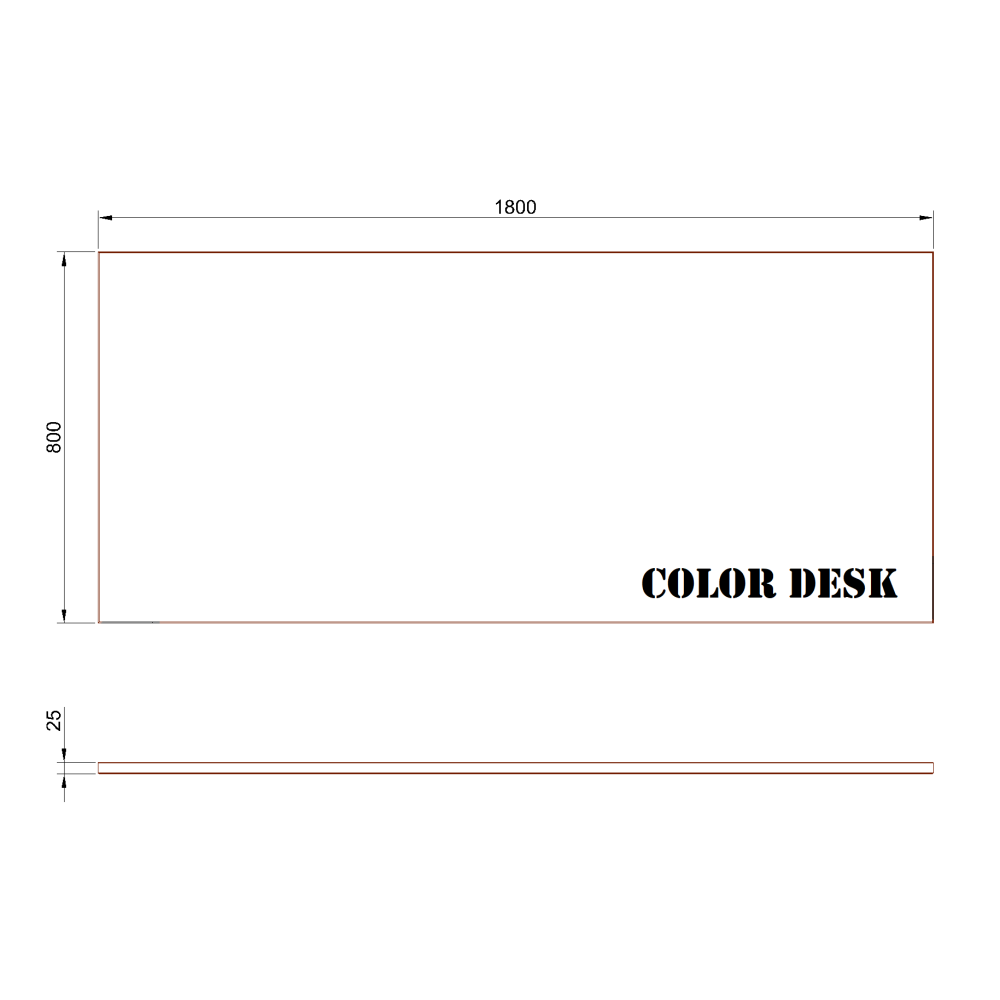 СТОЛЕШНИЦА 1800х800х25 ММ ДЛЯ ПИСЬМЕННОГО СТОЛА ПРЯМОУГОЛЬНАЯ 1