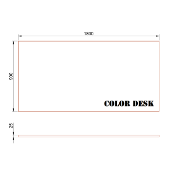 СТОЛЕШНИЦА 1800х900х25 ММ ДЛЯ ПИСЬМЕННОГО СТОЛА ПРЯМОУГОЛЬНАЯ 1