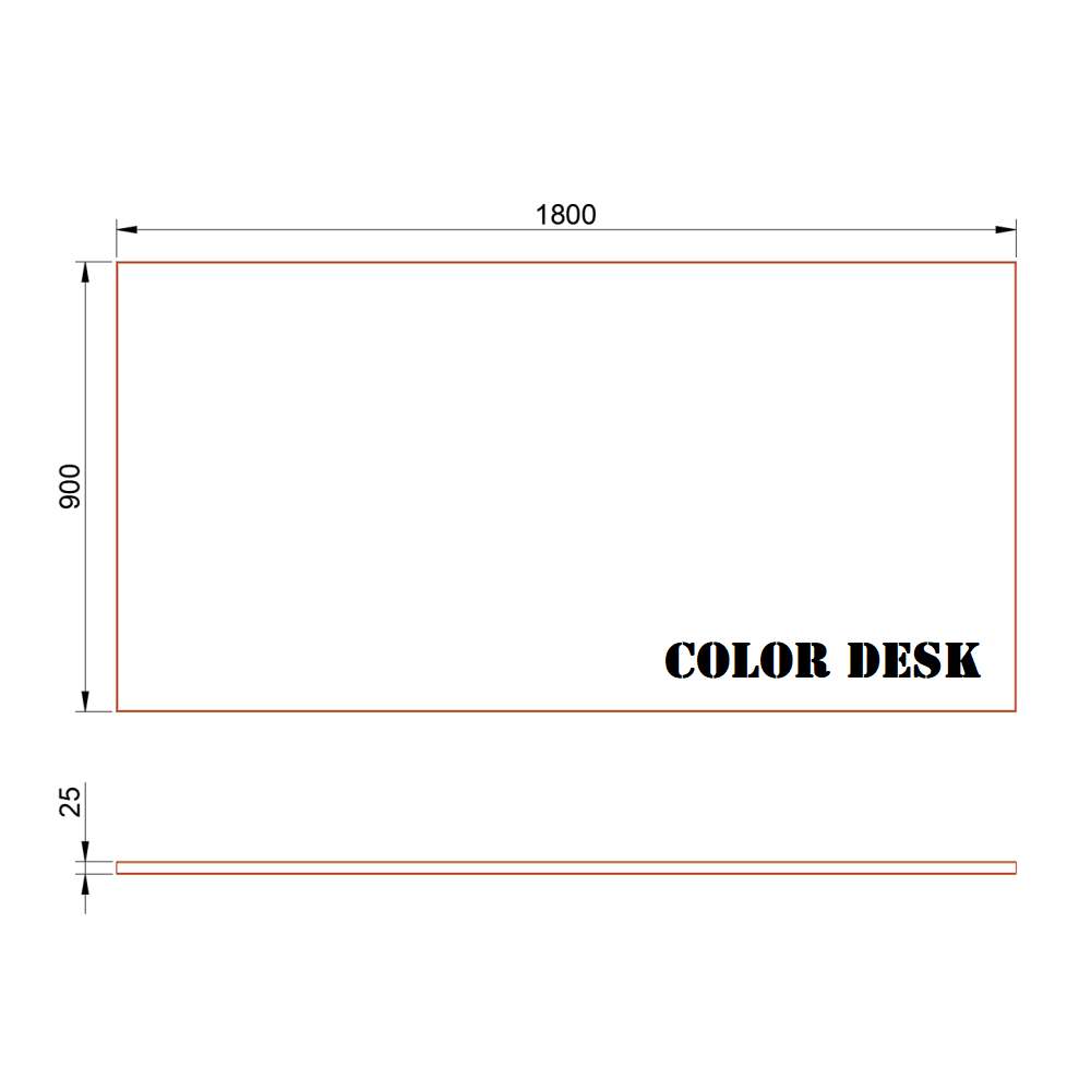 СТОЛЕШНИЦА 1800х900х25 ММ ДЛЯ ПИСЬМЕННОГО СТОЛА ПРЯМОУГОЛЬНАЯ 1