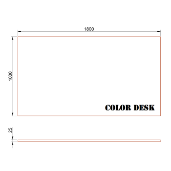 СТОЛЕШНИЦА 1800х1000х25 ММ ДЛЯ ПИСЬМЕННОГО СТОЛА ПРЯМОУГОЛЬНАЯ 1