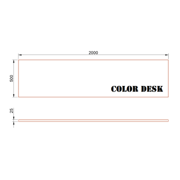 СТОЛЕШНИЦА 2000х500х25 ММ ДЛЯ ПИСЬМЕННОГО СТОЛА ПРЯМОУГОЛЬНАЯ 1