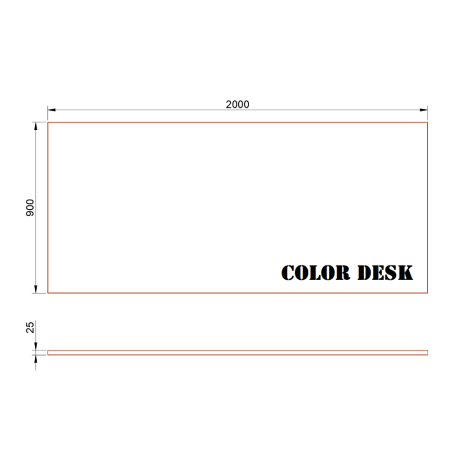СТОЛЕШНИЦА 2000х900х25 ММ ДЛЯ ПИСЬМЕННОГО СТОЛА ПРЯМОУГОЛЬНАЯ 1