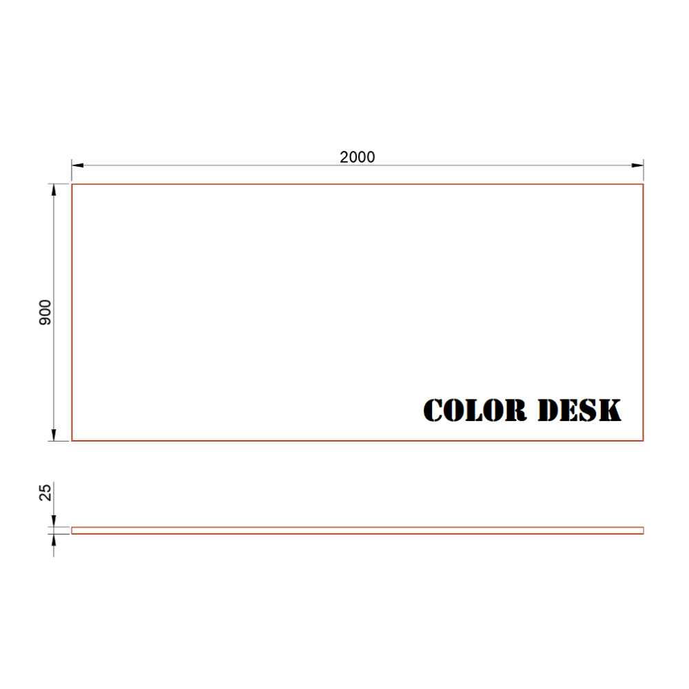 СТОЛЕШНИЦА 2000х900х25 ММ ДЛЯ ПИСЬМЕННОГО СТОЛА ПРЯМОУГОЛЬНАЯ 1