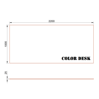 СТОЛЕШНИЦА 2200х1000х25 ММ ДЛЯ ПИСЬМЕННОГО СТОЛА ПРЯМОУГОЛЬНАЯ 1
