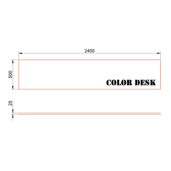 СТОЛЕШНИЦА 2400х500х25 ММ ДЛЯ ПИСЬМЕННОГО СТОЛА ПРЯМОУГОЛЬНАЯ 1