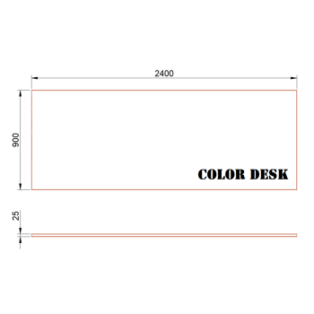 СТОЛЕШНИЦА 2400х900х25 ММ ДЛЯ ПИСЬМЕННОГО СТОЛА ПРЯМОУГОЛЬНАЯ 1