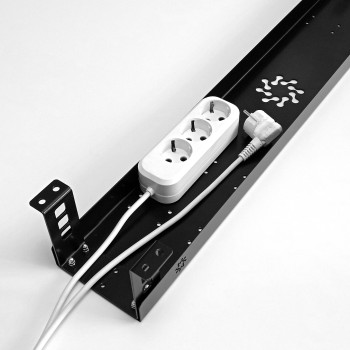 КАБЕЛЬ-КАНАЛ КМ-800Ч ПОДСТОЛЬНЫЙ ГОРИЗОНТАЛЬНЫЙ МЕТАЛЛИЧЕСКИЙ ЧЁРНЫЙ 3