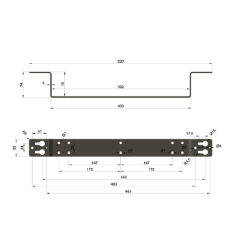 КРОНШТЕЙНЫ ДЛЯ ПОДВЕСНОЙ ТУМБЫ Т-400 ЧЁРНЫЕ 9