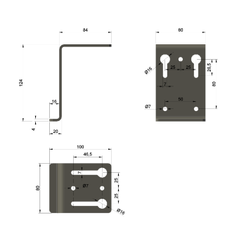 КРОНШТЕЙН ДЛЯ ЭКРАНОВ И ПОЛОК МОДЕЛЬ-1 ЧЁРНЫЙ 9