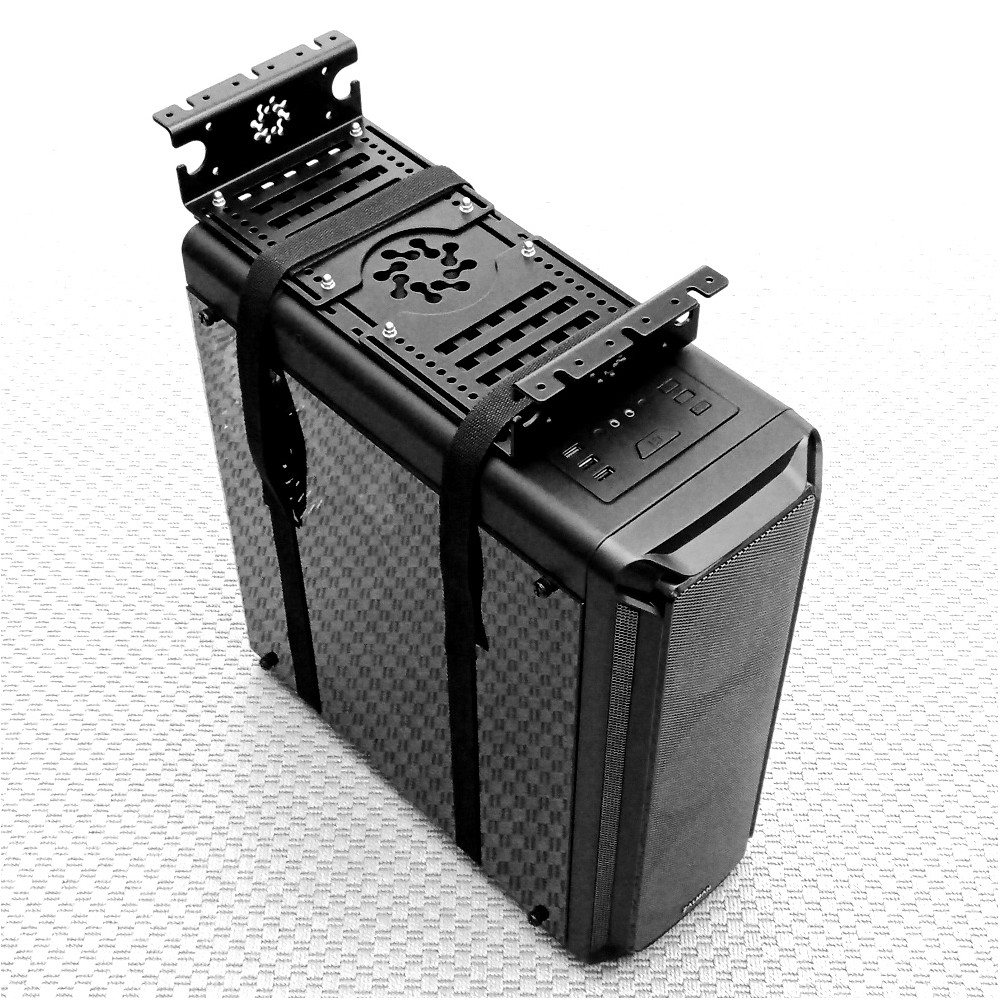 ДЕРЖАТЕЛЬ СИСТЕМНОГО БЛОКА "КАМЕНЬ" ПОДВЕСНОЙ НА РЕМНЯХ ЧЁРНЫЙ 1