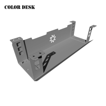 КАБЕЛЬ-КАНАЛ КМ-400С (СЕРЫЙ) НА КРОНШТЕЙНАХ ДЛЯ ПИСЬМЕННОГО СТОЛА 1