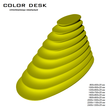 СТОЛЕШНИЦА ОВАЛЬНАЯ 1200х600х25 ММ ДЛЯ СТОЛА 1