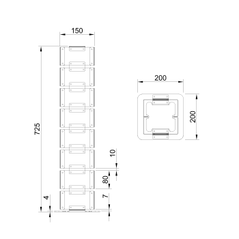 КАНАЛ ДЛЯ ПРОВОДОВ ВЕРТИКАЛЬНЫЙ НАПОЛЬНЫЙ МЕТАЛЛИЧЕСКИЙ СЕРИЯ М БЕЛЫЙ