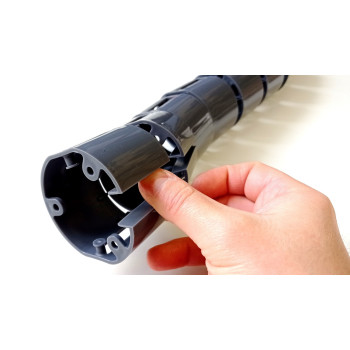 КАБЕЛЬ КАНАЛ ДЛЯ ПРОВОДОВ ПИСЬМЕННОГО СТОЛА ГИБКИЙ ВЕРТИКАЛЬНЫЙ А-740GR ГРАФИТ С МАЛЫМ МЕТАЛЛИЧЕСКИМ ОСНОВАНИЕМ