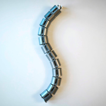 КАНАЛ ДЛЯ ПРОВОДОВ СТОЛА ГИБКИЙ COLOR DESK A-740 SILVER METALLIC СЕРЕБРЯНЫЙ МЕТАЛЛИК С МАЛЫМ МЕТАЛЛИЧЕСКИМ ОСНОВАНИЕМ