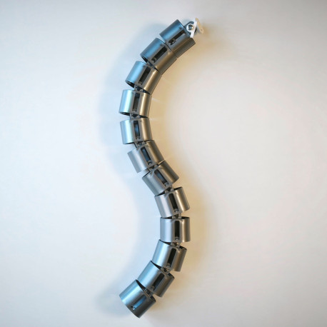 КАНАЛ ДЛЯ ПРОВОДОВ СТОЛА ГИБКИЙ COLOR DESK A-740 (МОД.2) СЕРЕБРЯНЫЙ МЕТАЛЛИК БЕЗ МЕТАЛЛИЧЕСКОГО ОСНОВАНИЯ