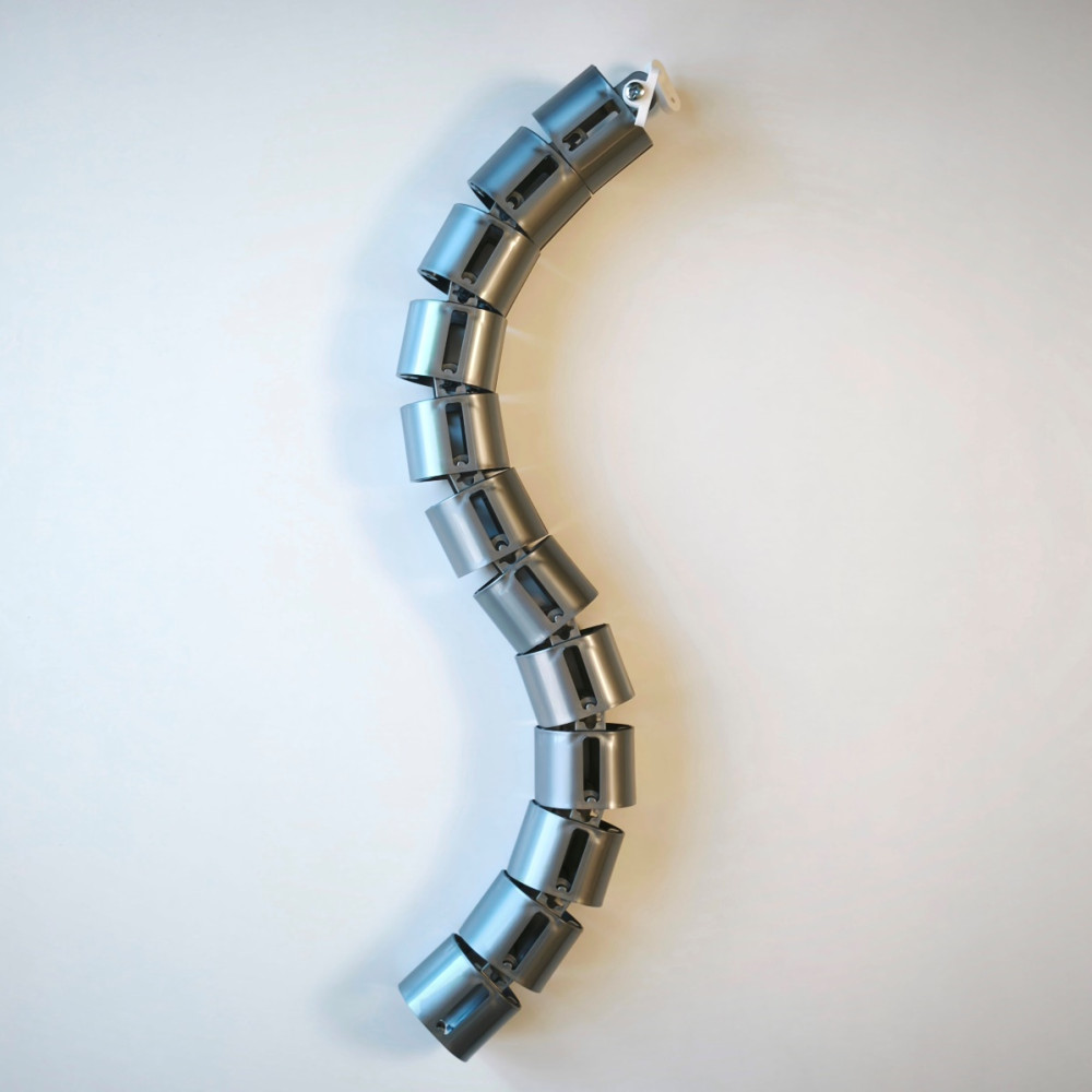 КАНАЛ ДЛЯ ПРОВОДОВ СТОЛА ГИБКИЙ COLOR DESK A-740 (МОД.2) СЕРЕБРЯНЫЙ МЕТАЛЛИК БЕЗ МЕТАЛЛИЧЕСКОГО ОСНОВАНИЯ