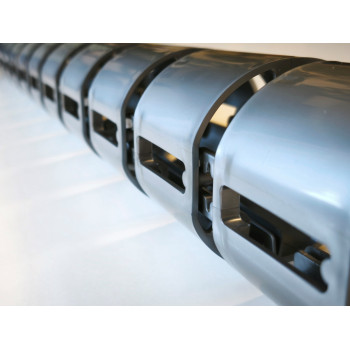 КАНАЛ ДЛЯ ПРОВОДОВ СТОЛА ГИБКИЙ COLOR DESK A-740 (МОД.2) СЕРЕБРЯНЫЙ МЕТАЛЛИК БЕЗ МЕТАЛЛИЧЕСКОГО ОСНОВАНИЯ