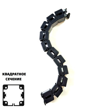 КАБЕЛЬ КАНАЛ К-740-Ч ЧЁРНЫЙ КВАДРАТНЫЙ С МАЛЫМ МЕТАЛЛИЧЕСКИМ ОСНОВАНИЕМ