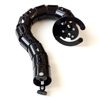 КАНАЛ ДЛЯ ПРОВОДОВ ПИСЬМЕННОГО СТОЛА ГИБКИЙ ВЕРТИКАЛЬНЫЙ А-740-Ч (140-1) ЧЁРНЫЙ С БОЛЬШИМ МЕТАЛ. ОСНОВАНИЕМ