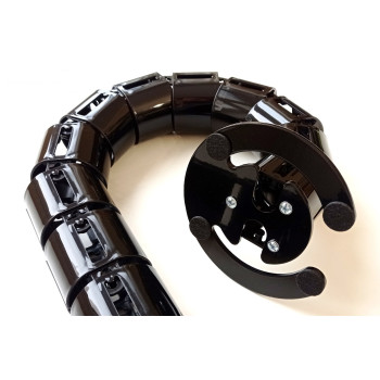 КАНАЛ ДЛЯ ПРОВОДОВ ПИСЬМЕННОГО СТОЛА ГИБКИЙ ВЕРТИКАЛЬНЫЙ А-740-Ч (140-1) ЧЁРНЫЙ С БОЛЬШИМ МЕТАЛ. ОСНОВАНИЕМ