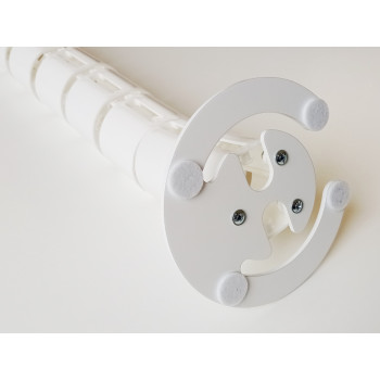 КАНАЛ ДЛЯ ПРОВОДОВ ПИСЬМЕННОГО СТОЛА ГИБКИЙ ВЕРТИКАЛЬНЫЙ А-740-Б (140-1) БЕЛЫЙ С БОЛЬШИМ МЕТАЛ. ОСНОВАНИЕМ 5