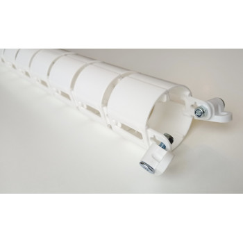 КАНАЛ ДЛЯ ПРОВОДОВ ПИСЬМЕННОГО СТОЛА ГИБКИЙ ВЕРТИКАЛЬНЫЙ А-740-Б (140-1) БЕЛЫЙ С БОЛЬШИМ МЕТАЛ. ОСНОВАНИЕМ-2