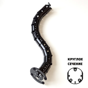 КАНАЛ ДЛЯ ПРОВОДОВ ПИСЬМЕННОГО СТОЛА ГИБКИЙ ВЕРТИКАЛЬНЫЙ А-740-Ч (140-1) ЧЁРНЫЙ С БОЛЬШИМ МЕТАЛ. ОСНОВАНИЕМ