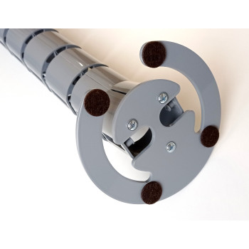 КАНАЛ ДЛЯ ПРОВОДОВ ПИСЬМЕННОГО СТОЛА ГИБКИЙ ВЕРТИКАЛЬНЫЙ А-740-С (140-1) СЕРЫЙ С БОЛЬШИМ МЕТАЛ. ОСНОВАНИЕМ 5