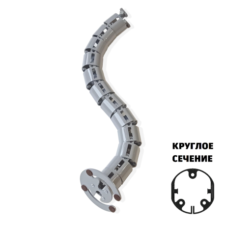 КАНАЛ ДЛЯ ПРОВОДОВ ПИСЬМЕННОГО СТОЛА ГИБКИЙ ВЕРТИКАЛЬНЫЙ А-740-С (140-1) СЕРЫЙ С БОЛЬШИМ МЕТАЛ. ОСНОВАНИЕМ 1