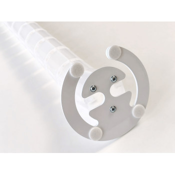 КАНАЛ ДЛЯ ПРОВОДОВ ПИСЬМЕННОГО СТОЛА ГИБКИЙ ВЕРТИКАЛЬНЫЙ А-740-TMC (140-1) БЕСЦВЕТНЫЙ С БОЛЬШИМ МЕТАЛ. ОСНОВАНИЕМ 3