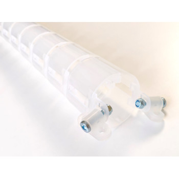 КАНАЛ ДЛЯ ПРОВОДОВ ПИСЬМЕННОГО СТОЛА ГИБКИЙ ВЕРТИКАЛЬНЫЙ А-740-TMC (140-1) БЕСЦВЕТНЫЙ С БОЛЬШИМ МЕТАЛ. ОСНОВАНИЕМ 2