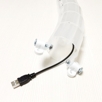 КАНАЛ ДЛЯ ПРОВОДОВ ПИСЬМЕННОГО СТОЛА ГИБКИЙ ВЕРТИКАЛЬНЫЙ А-740-TMC (140-1) БЕСЦВЕТНЫЙ С БОЛЬШИМ МЕТАЛ. ОСНОВАНИЕМ 4