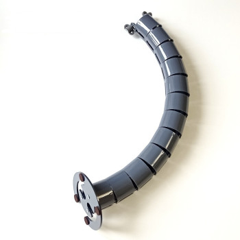 КАНАЛ ДЛЯ ПРОВОДОВ ПИСЬМЕННОГО СТОЛА ГИБКИЙ ВЕРТИКАЛЬНЫЙ А-740-ГР (140-1) ГРАФИТ С БОЛЬШИМ МЕТАЛ. ОСНОВАНИЕМ 3