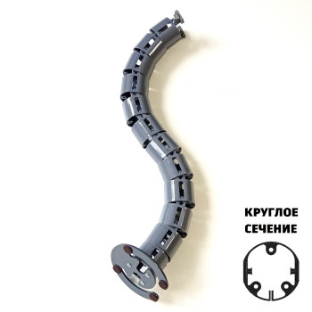 КАНАЛ ДЛЯ ПРОВОДОВ ПИСЬМЕННОГО СТОЛА ГИБКИЙ ВЕРТИКАЛЬНЫЙ А-740-ГР (140-1) ГРАФИТ С БОЛЬШИМ МЕТАЛ. ОСНОВАНИЕМ 1