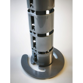 КАНАЛ ДЛЯ ПРОВОДОВ СТОЛА ГИБКИЙ COLOR DESK A-740 (140) СЕРЕБРЯНЫЙ МЕТАЛЛИК С БОЛЬШИМ МЕТАЛЛИЧЕСКИМ ОСНОВАНИЕМ 4