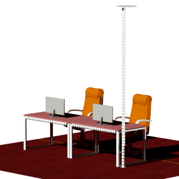 КАБЕЛЬ-КАНАЛ ПИТОН-1450 БЕЛЫЙ ОТ ПОТОЛКА К ПИСЬМЕННОМУ СТОЛУ 4