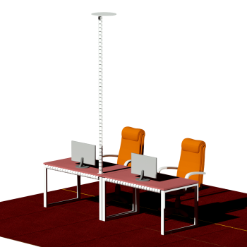 КАБЕЛЬ-КАНАЛ ПИТОН-3590 БЕЛЫЙ ОТ ПОТОЛКА К ПИСЬМЕННОМУ СТОЛУ 2