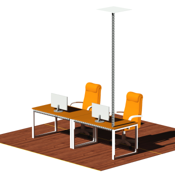 КАБЕЛЬ-КАНАЛ ПИТОН-3590 СЕРЫЙ ОТ ПОТОЛКА К ПИСЬМЕННОМУ СТОЛУ 2