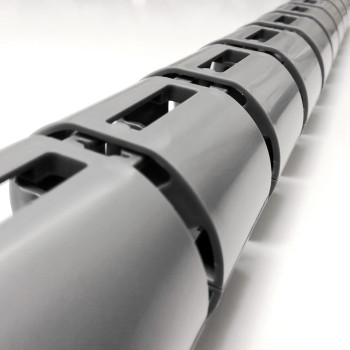 КАНАЛ ДЛЯ ПРОВОДОВ M-740-С (140-1) СЕРЫЙ МАТОВЫЙ С БОЛЬШИМ ОСНОВАНИЕМ 7