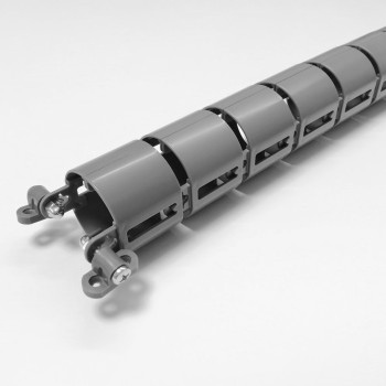 КАНАЛ ДЛЯ ПРОВОДОВ M-740-С (140-1) СЕРЫЙ МАТОВЫЙ С БОЛЬШИМ ОСНОВАНИЕМ 5