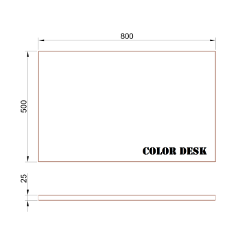 СТОЛЕШНИЦА 800х500х25 ММ ДЛЯ ПИСЬМЕННОГО СТОЛА ПРЯМОУГОЛЬНАЯ 1