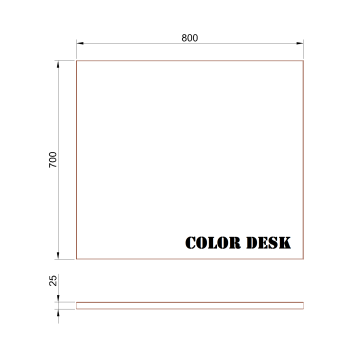 СТОЛЕШНИЦА 800х700х25 ММ ДЛЯ ПИСЬМЕННОГО СТОЛА ПРЯМОУГОЛЬНАЯ 1
