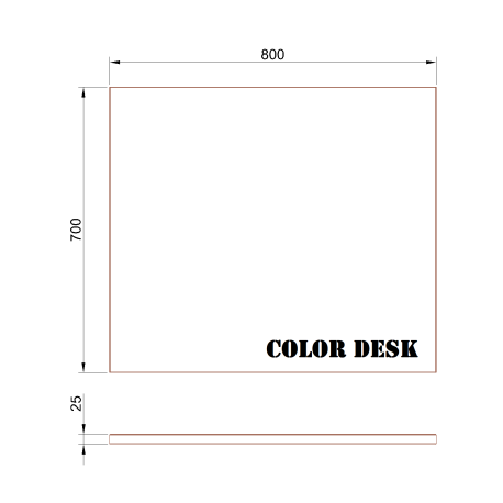 СТОЛЕШНИЦА 800х700х25 ММ ДЛЯ ПИСЬМЕННОГО СТОЛА ПРЯМОУГОЛЬНАЯ 1