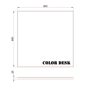 СТОЛЕШНИЦА 800х800х25 ММ ДЛЯ ПИСЬМЕННОГО СТОЛА ПРЯМОУГОЛЬНАЯ 1